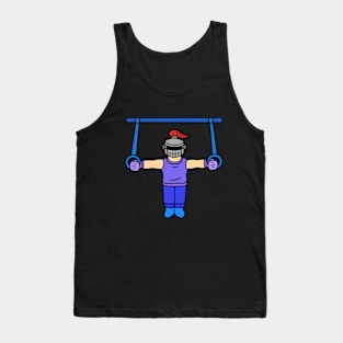 Funny cartoon knight gymnastic Tank Top